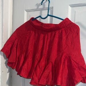 Avidlove Red Ruffled Mini Skirt - Size Small